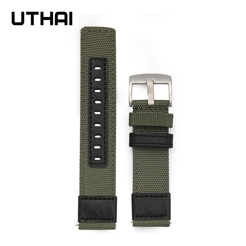 Watchbands 18mm 24mm 22mm 20mm watch strap Nylon leather extension strap For Samsung S3/Huami Canvas strap