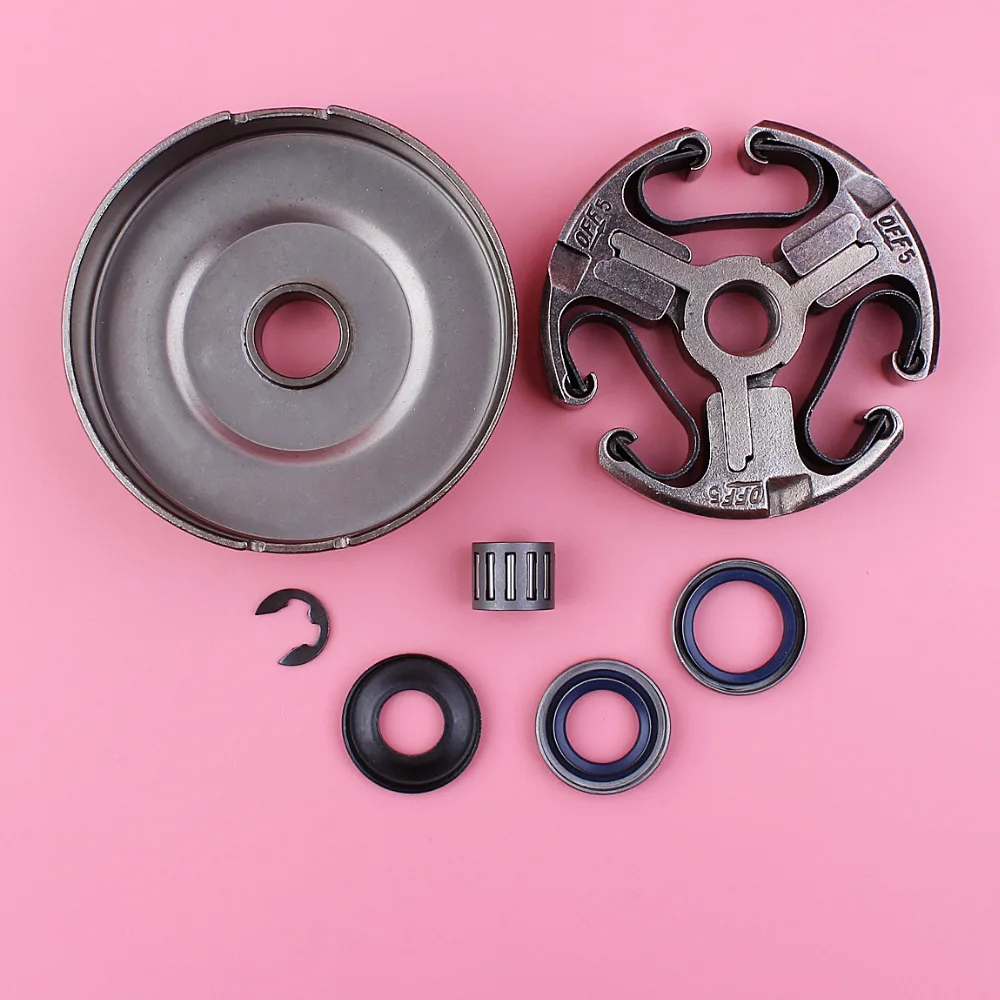 3/8 7T Clutch Drum Washer E-clip Oil Seal Kit For Husqvarna 362 365 371 372 Chain Saw Chainsaw Replacement Spare Part бензопила