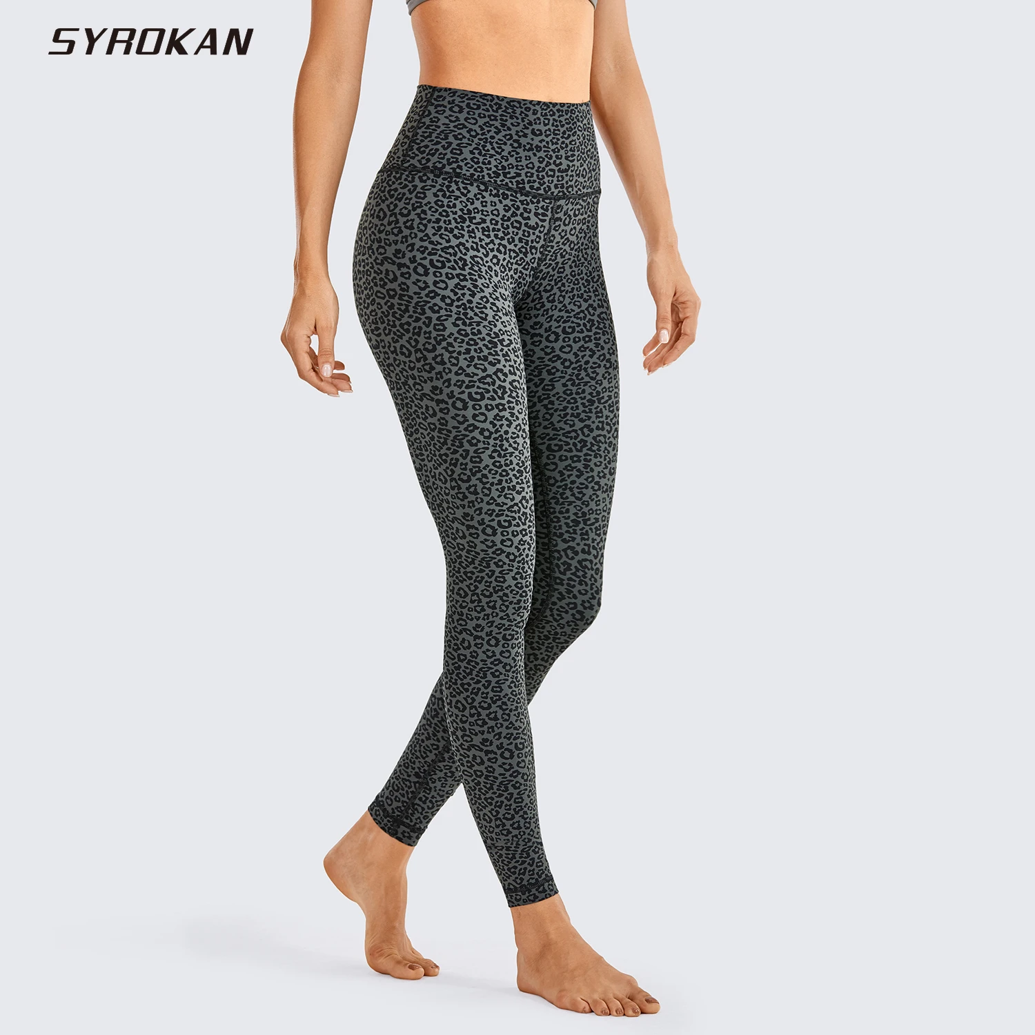 Syrokanウィメンズフルレングスバターソフトハイウエストヨガパンツワークアウトレギンス裸感-28インチ