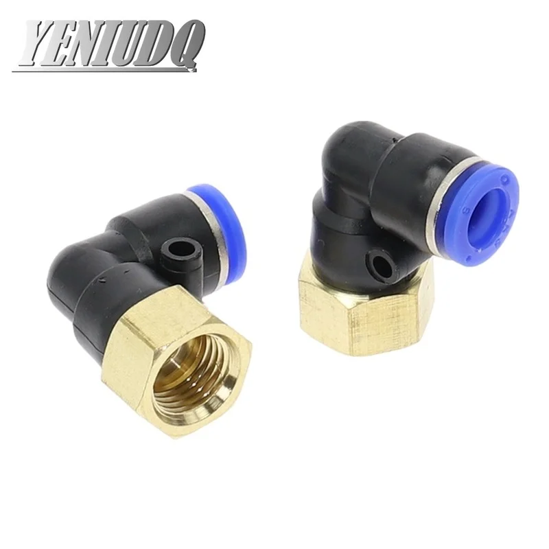 PLF" Hose OD 4-12mm - Internal Thread M5'' 1/8'' 1/4'' 3/8'' 1/2'' Pneumatic Female Elbow Connector Tube Air Push In Fitting