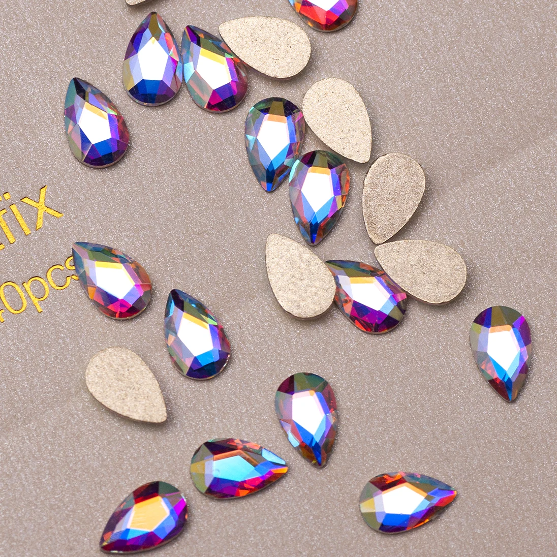 20pcs Glass Crystal Rhinestones 3D Water Drop Stones Nail Art Garment Decoration Strass Polishing Charm Design Accessories