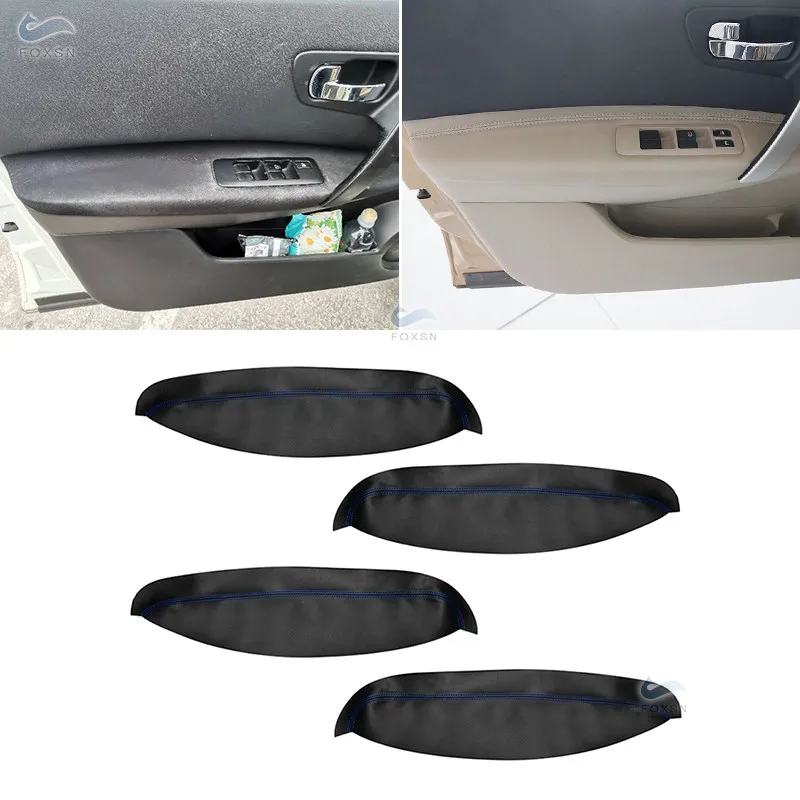 

Soft Leather Door Armrest Cover For Nissan Qashqai +2 2007 2008 2009 - 2014 4pcs Interior Door Armrest Panel Skin Cover Trim