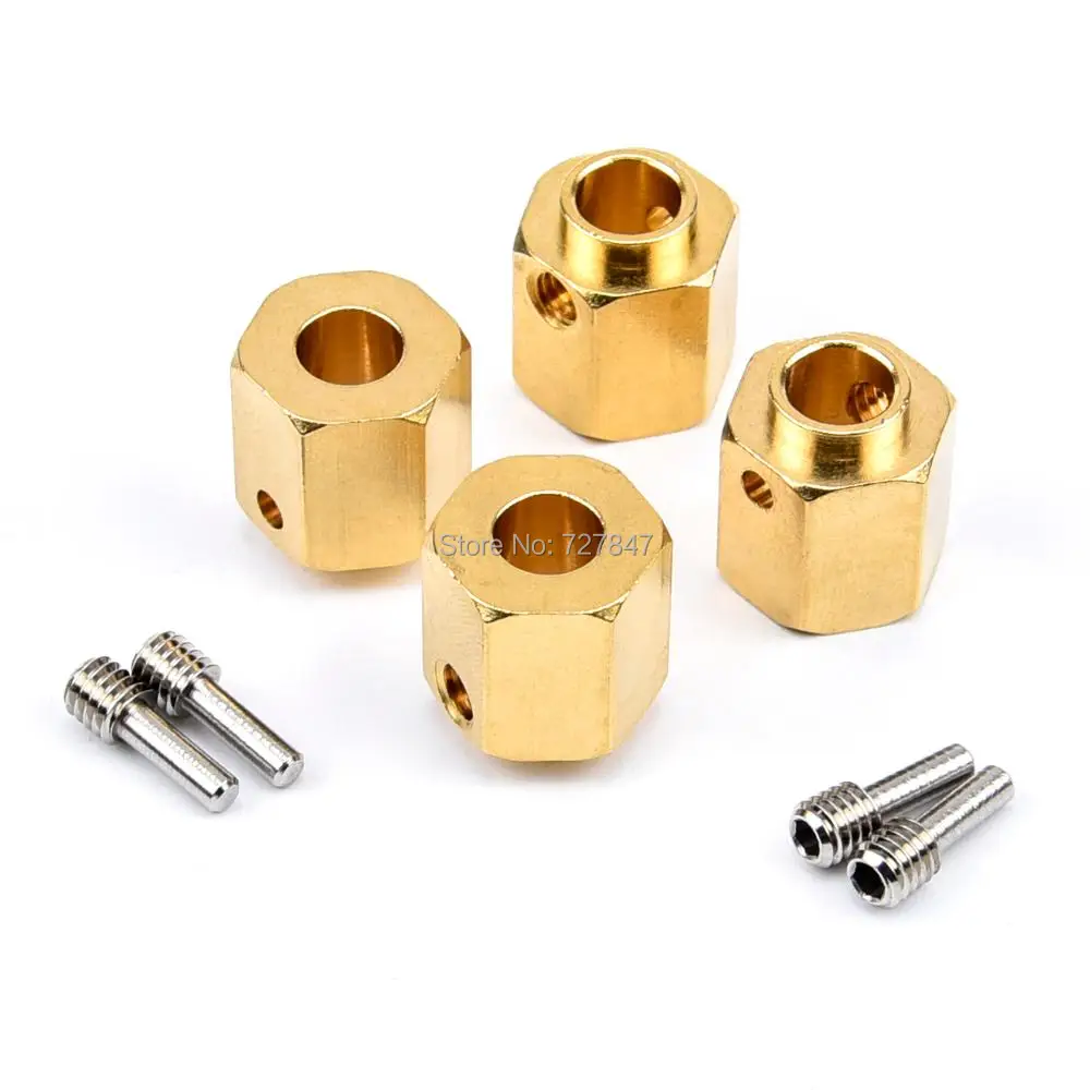 4pcs/lot TRX4 5/6/8/9/10/11/12mm Heavier Brass 12mm Wheel Hex Wheel Hub Extended Adapter for 1/10 RC Crawler Car TRX TRX-4