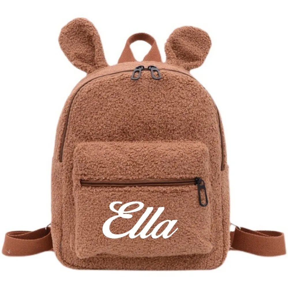 Urso impresso saco de compras mochilas, Orelhas bonitos Mini mochila, Mochila infantil, Saco da criança, Nome personalizado, presentes