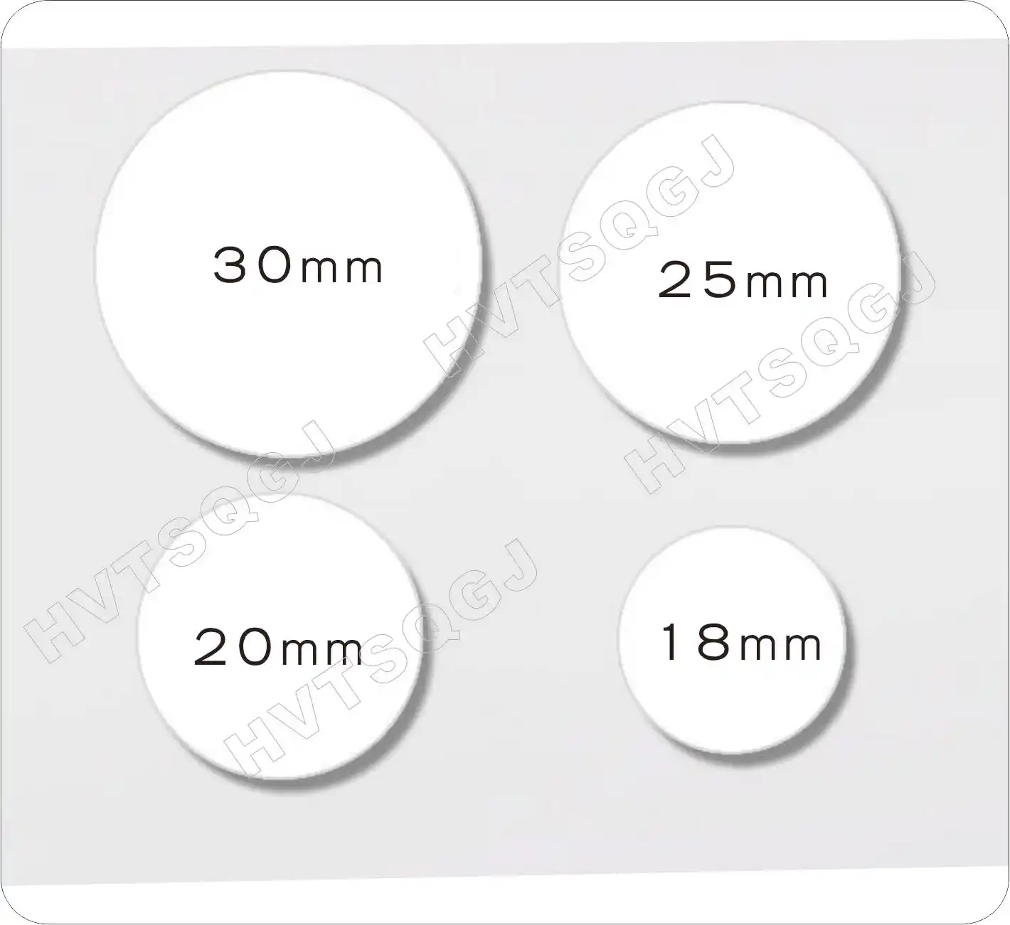 50PCS Round Shape 18mm/20mm/25mm/30mm ID 125KHZ Tag  plastic(PVC) Coin Cards with glue Adhesive