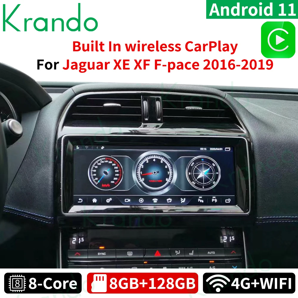 

Krando 10.25" Car Radio For Jaguar XE XF XEL F-Pace 2016 - 2019 Android Autoradio Wireless Carplay Multimedia Player Harman