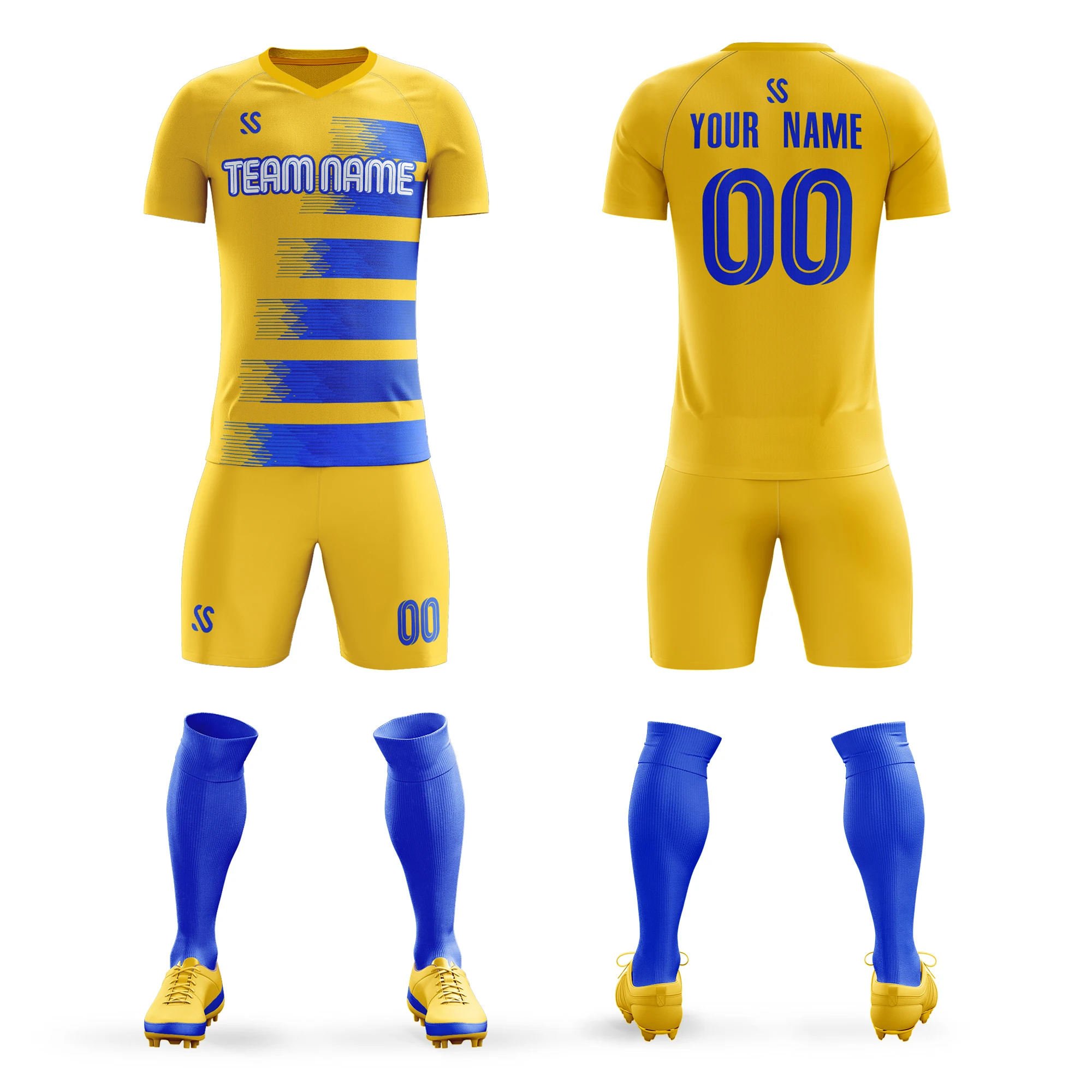

Custom Men Soccer Uniform Set Professional Sublimation Football Jersey Breathable Shirts Printed Name Number Soccer Jersey Shirt