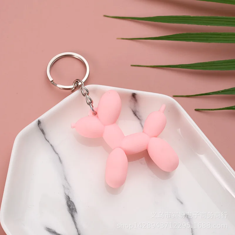 New Fashion Three-Dimensional Cute Balloon Dog Keychain Key Ring Creative Cartoon Mobile Phone Bag Car Pendant Fun Keychain