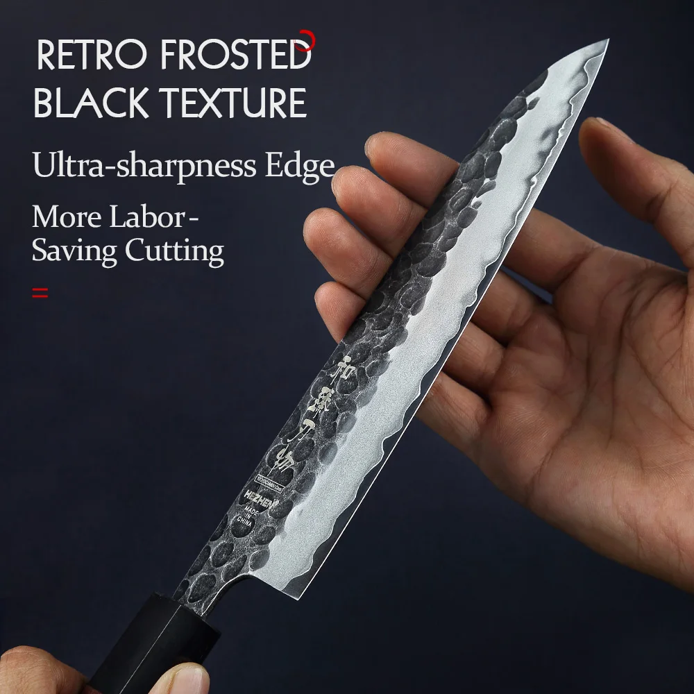 HEZHEN 7 Inches Santoku Knife 3 Layers Composite Steel High quality Rosewood handle Kitchen Accessories