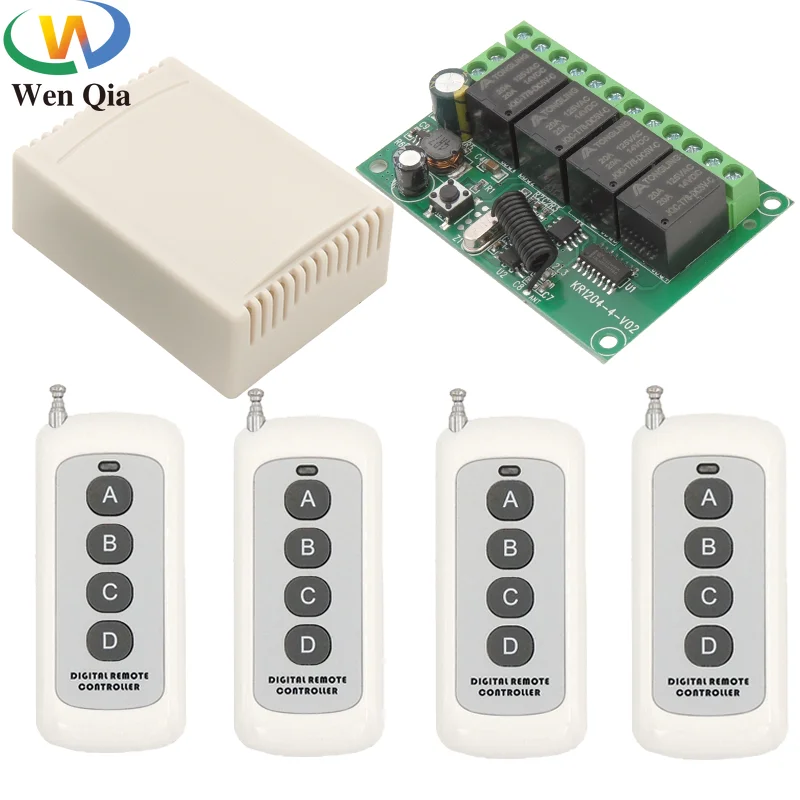 433Mhz Universal Wireless Remote Control 500m Switch DC 6V12V24V30V 4CH Relay With Receiver Module Transmitter for Motor Garage