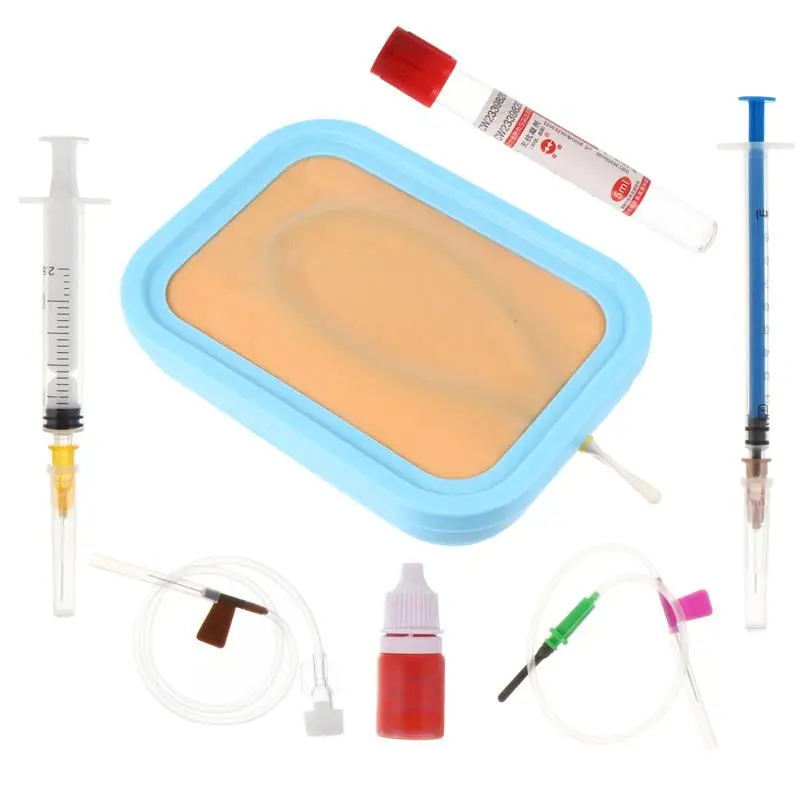 Venipuncture IV Injection Training Pad Silicone Human Skin Suture Training Model