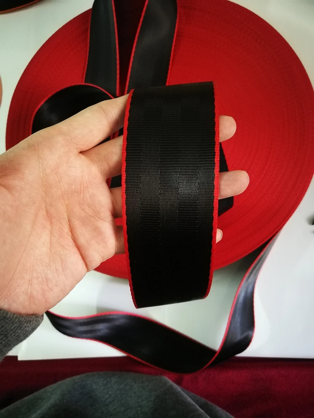 Black-Red 3M-36M Car Seat Belt Webbing Universal Car Personalized Modification Seat Belt Webbing Car Accessories