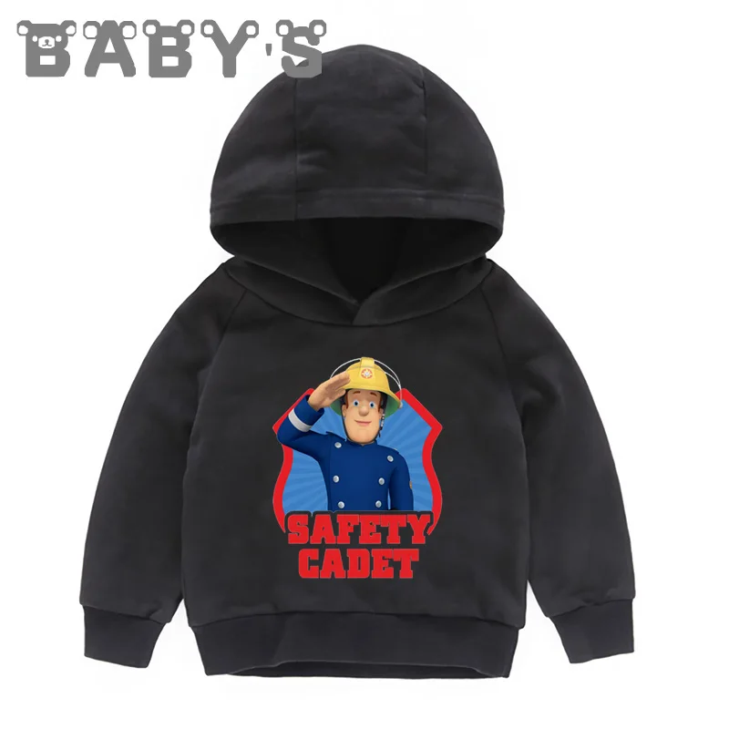 Children Hooded Hoodies Kids Fireman Sam Firefighter Cartoon Sweatshirts Baby Pullover Tops Girls Boys Funny Clothes,KMT2450