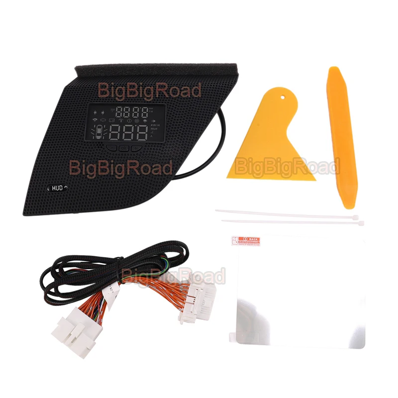 BigBigRoad Car Auto Head Up Display HUD HD Projector Screen Overspeed Alert Alarm Detector For Toyota HighLander 2015 2016 2017