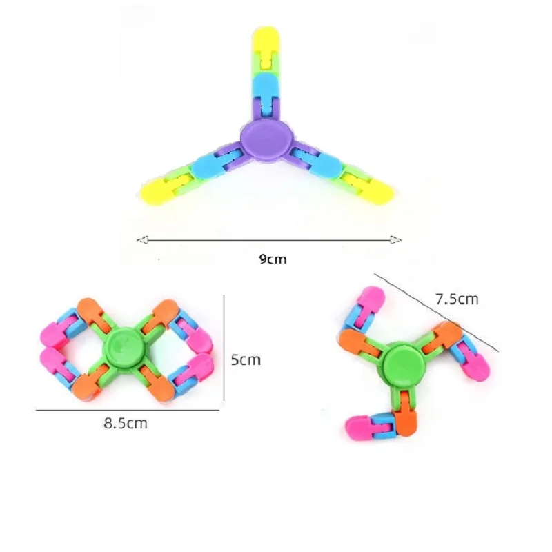 Cadena giroscópica para la yema del dedo, juego de bloques de construcción, Spinner, estación de entrenamiento y guía, regalo