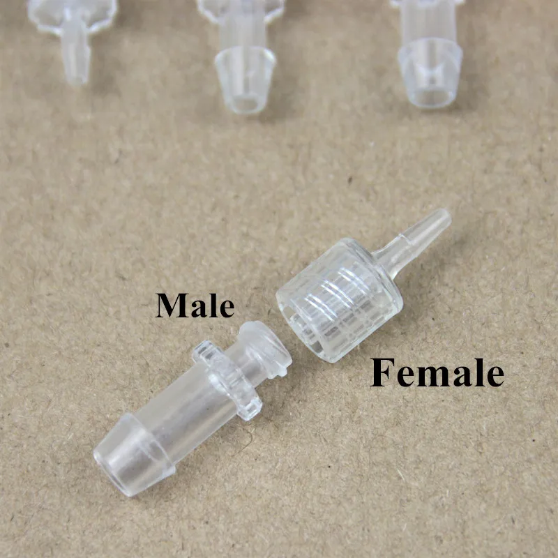 5Pcs 1.6mm-6.4mm Plastic Male Luer Joint Plastic Hose Joints Plastic Thread Joint Male And Female Adapter Medical Hose Connector