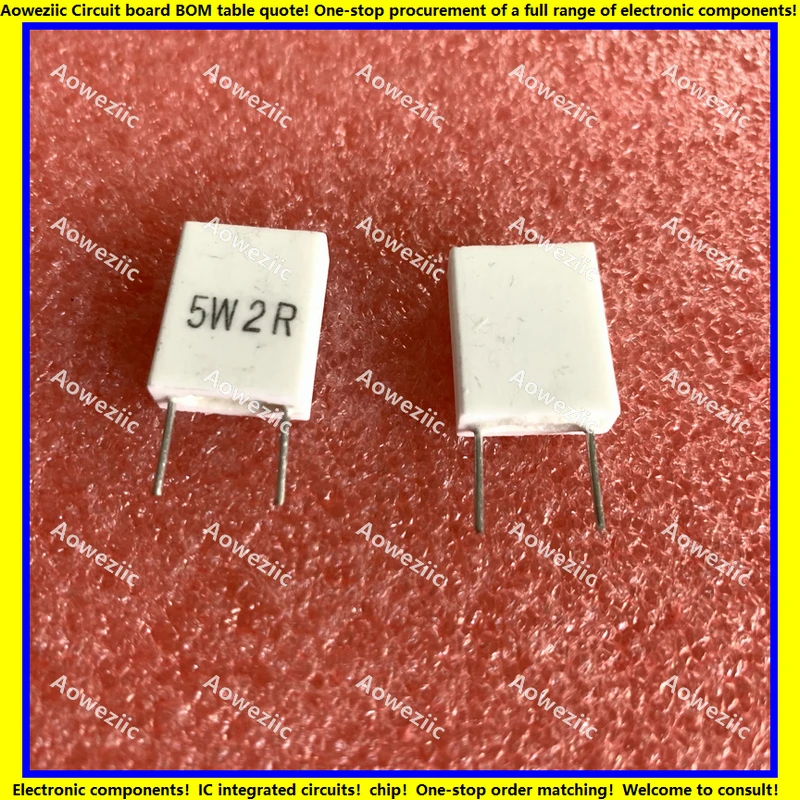 10Pcs/Lot 5W2RJ Inductionless Cement Resistor 5W2ohm 5W2ΩJ 5W2R Ceramic Resistance Precision ±5% Non-Inductive Resistor P=10MM