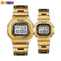 SKMEI Luxury Digital Lover Watches Fashion Stainless Stee Waterproof Clock Sports Electronoic Couple Wristwatch For Men Women