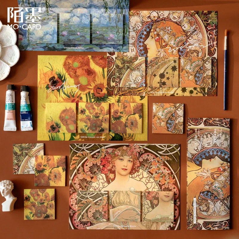 Impression Gallery Series Sticky Notes Memo Pad Diary Stationary Flakes Scrapbook Decorative Van gogh starry sky N Times Sticky