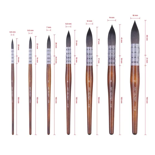 ArtSecret 17RT pincel multiusos para pintura al óleo, pelo sintético anticaída, mango de madera, arte de acuarela acrílica