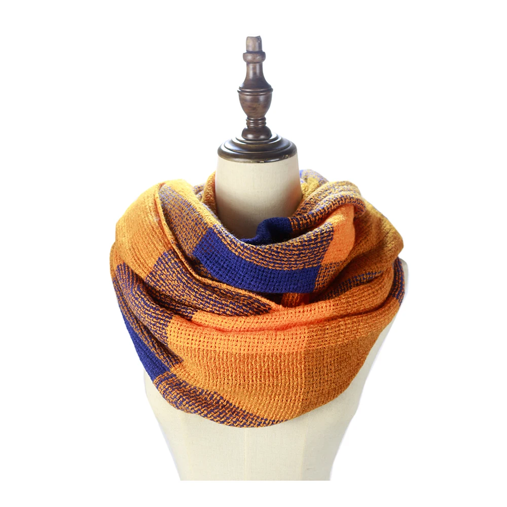 

Ring Shawls Acrylic Tippet Plaid Scarfs Mujer Soft Wrap бандана Bandana Warm шарф женский платок на голову