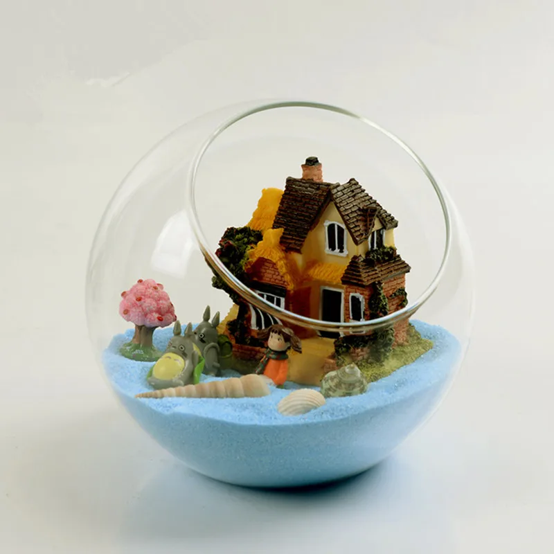 27pcs/pack Diameter=15cm Middle Size Side Open Glass Terrarium Vase Home Decoration Microlandscape Container Wedding Prop