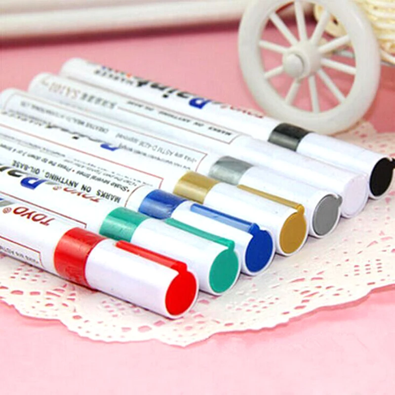 11 Colors Tyre Permanent Paint Pen Tire Metal Outdoor Marking Ink Marker Waterproof Oil Pen free shipping