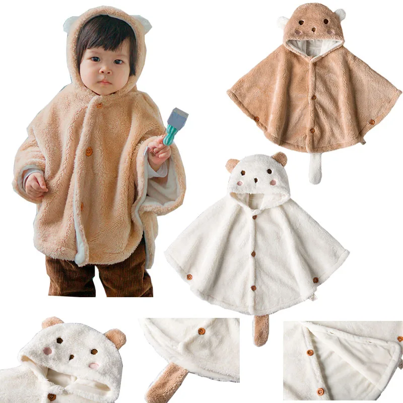 

Hot Baby Clothing Cartoon Hooded Cloak Poncho Jacket Outwear Winter Warm Coat Costume Cape Shawl Wrap Coat Outwears 0-4 years