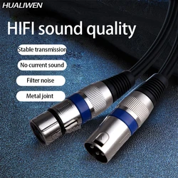 HUALIWEN-XLR 케이블 Male To Female M/F 3 핀 OFC 오디오 케이블 포일, 편조 차폐, 마이크 믹서 앰프 용