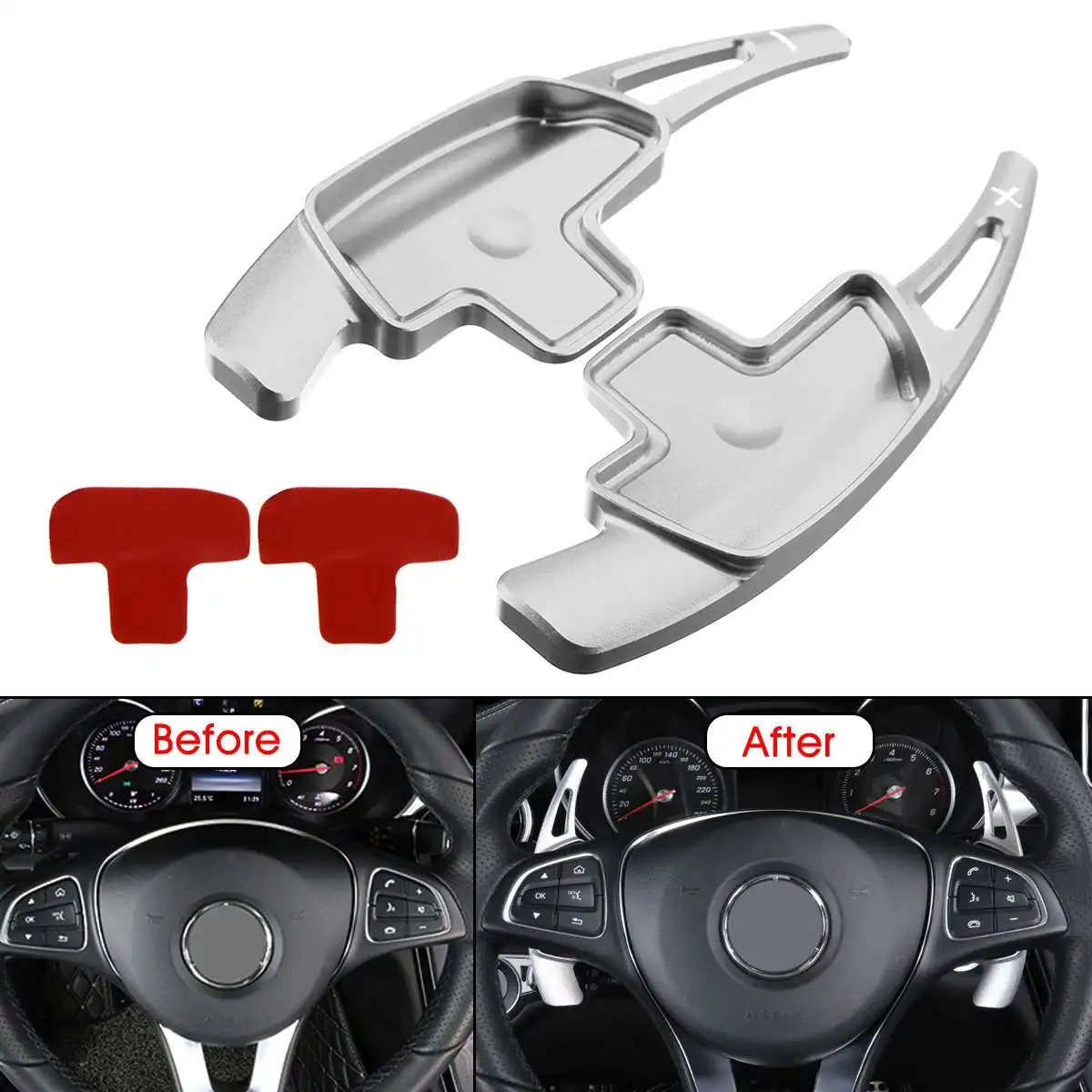 

Aluminum Car Steering Wheel Shift Paddle Shifter Extension For Benz A B C E Class CLA CLS E GLC GLE S SL SLC