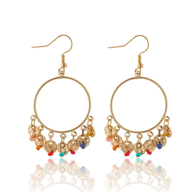 Ethnic Women Big Gold Dangle Earrings Jhumka Indian Earrings Vintage Drop Earring Lantern Tassel Palace Orecchini Donna