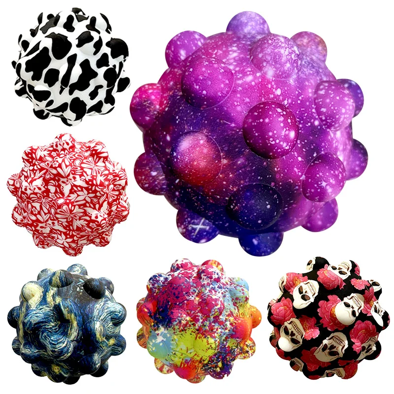 Stylish 3D Pop Pinch Ball Silicone Push It Bubble Balls Anti-stress Vent Toys for Kids Adults Gifts 1