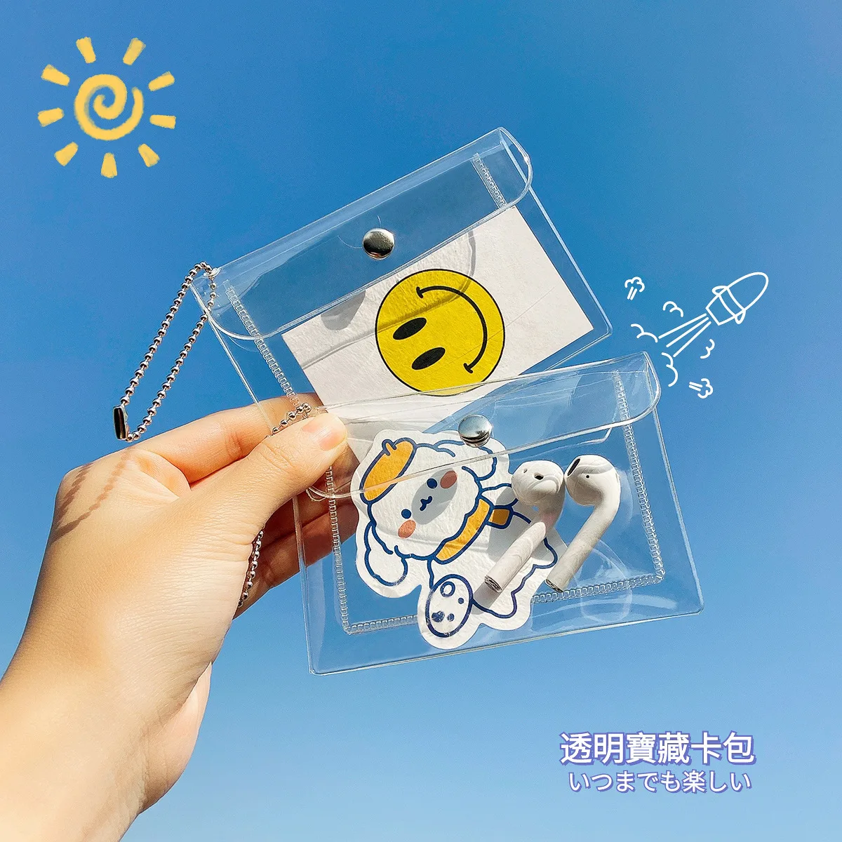 

Fashion Pvc Coin Purse Women Transparent Kawaii Card Wallet Key Holder Storage Bag Girls 2021 New Clear Small Pouch Hand Purses