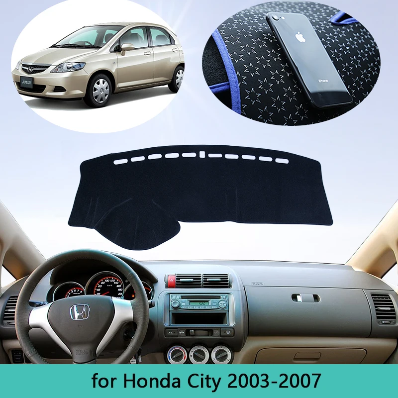 

Luxurious Sunshade Dashmat Protector Anti-slip Mat Dashboard Cover For Honda City 2003 2004 2005 2006 2007 Car Accessories Cape