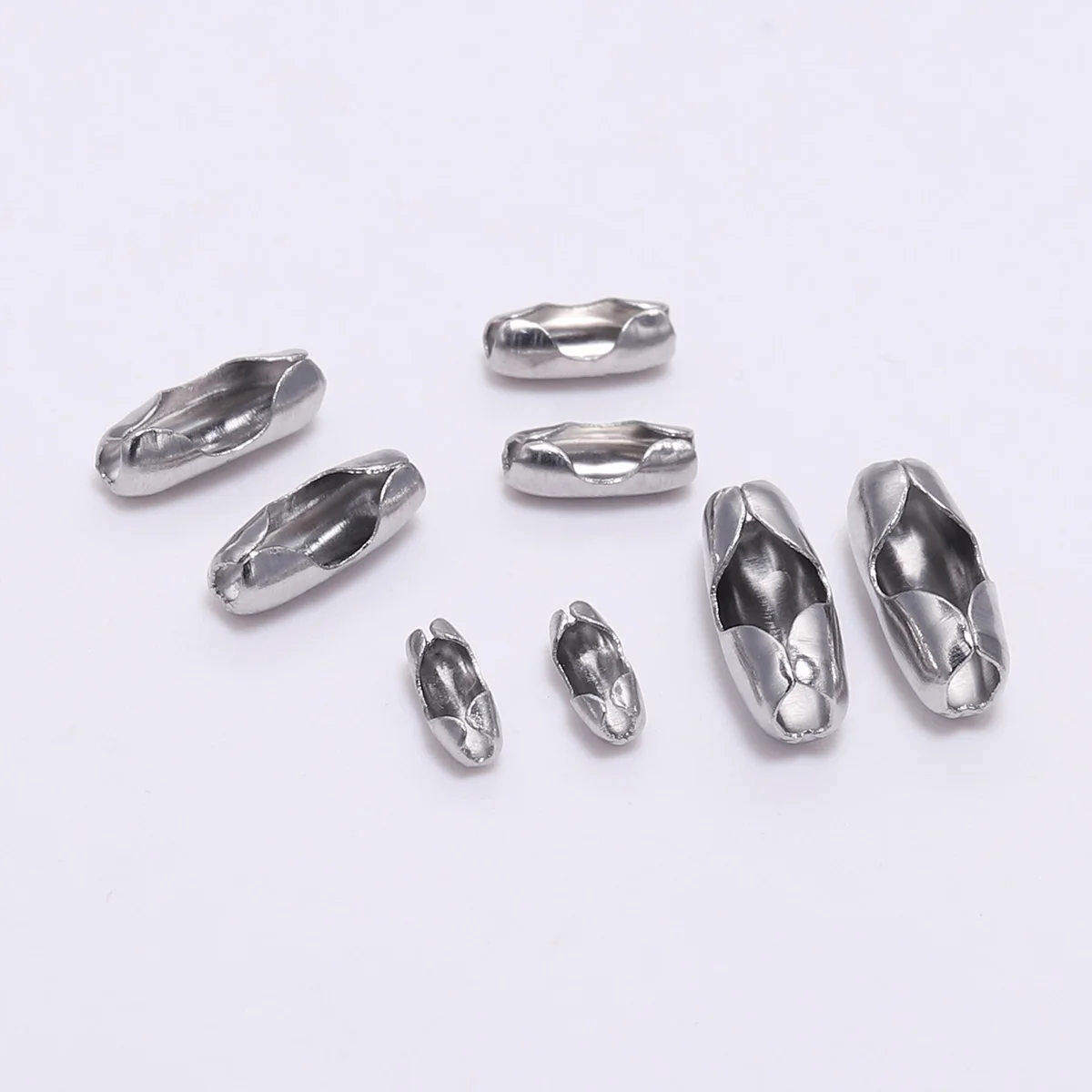 50pcs/lot 1.5/2.0/2.4/3.2 mm Stainless Steel Ball Chain Connectors Clasps For DIY Bead Chain Jewelry Making Finding Supplies