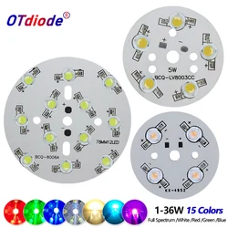 5pcs 1W-36W Round Aluminum Base Plate Heat Sink Install 3W High Power LED Diodes Full Spectrum White Warm White Red Green Blue