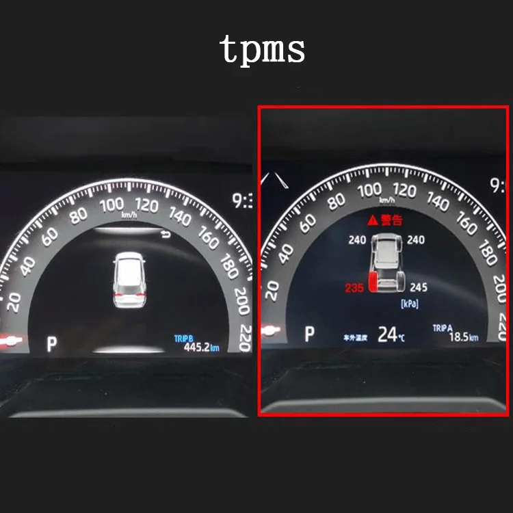 Dla Toyota Rav4 2019-2023 inteligentny samochód TPMS System monitorowania ciśnienia w oponach cyfrowy wyświetlacz LCD deska rozdzielcza Alarm