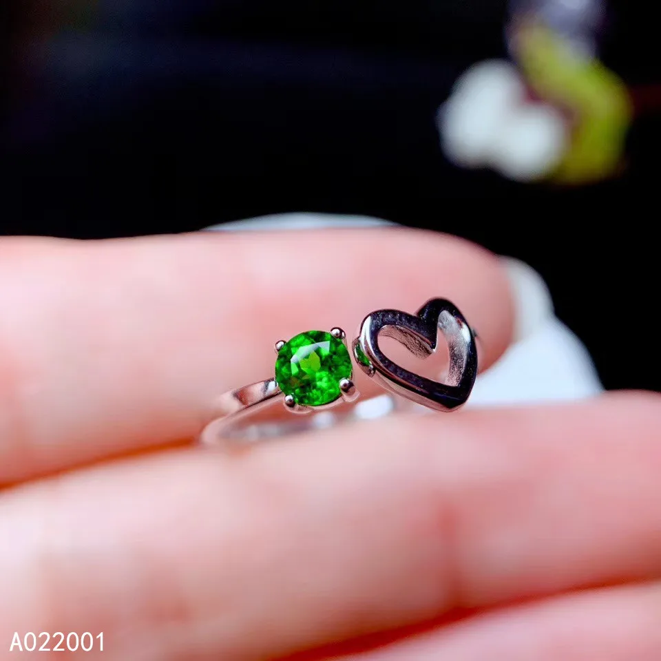 

KJJEAXCMY fine jewelry natural Diopside 925 sterling silver women gemstone ring support test classic