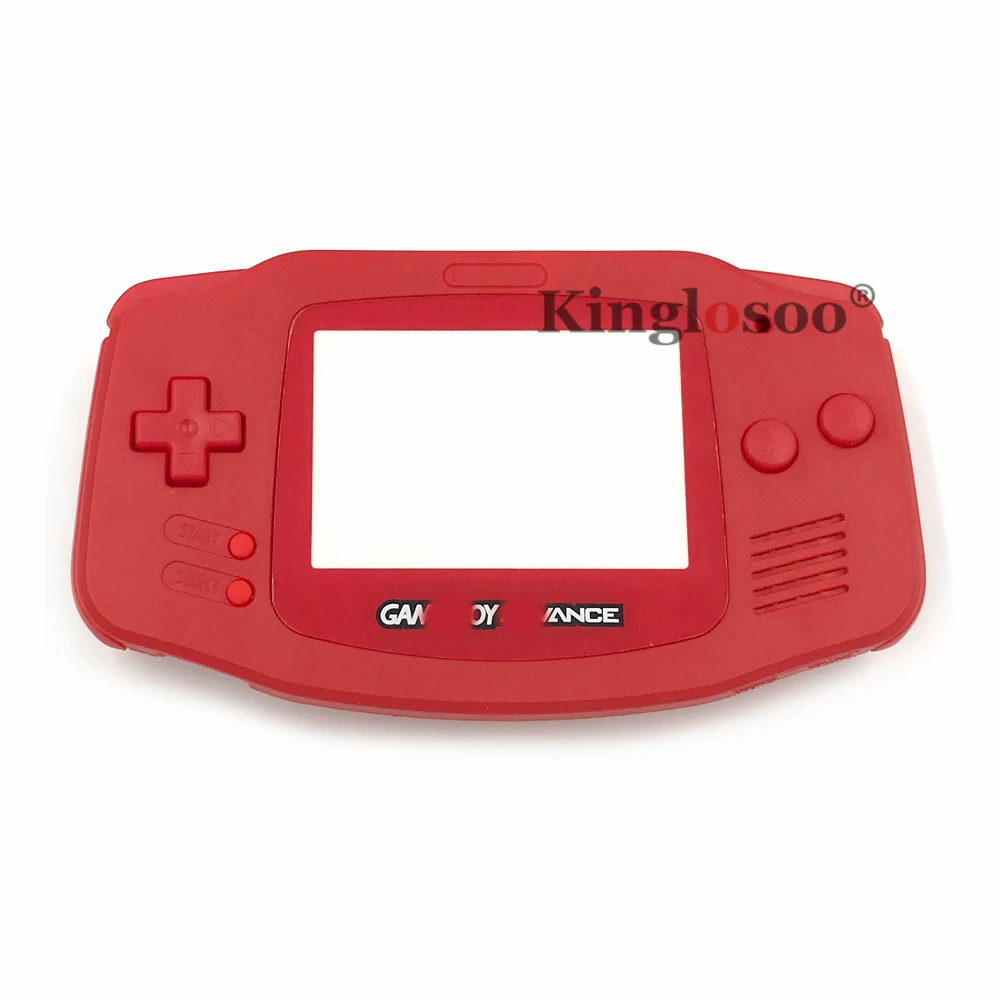 Полностью чистый красный чехол для Gameboy Advance GBA, запасные кнопки для объектива, резиновые накладки