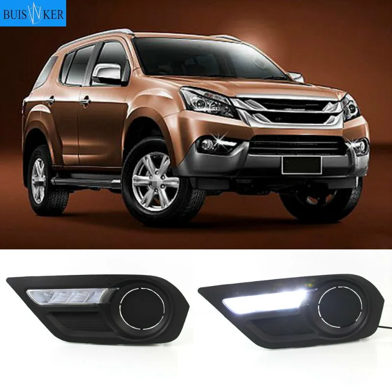 

2pcs for Isuzu MU-X MUX 2015 2016 LED DRL Daytime Running Light Daylight car-styling driving fog lamp free shipping