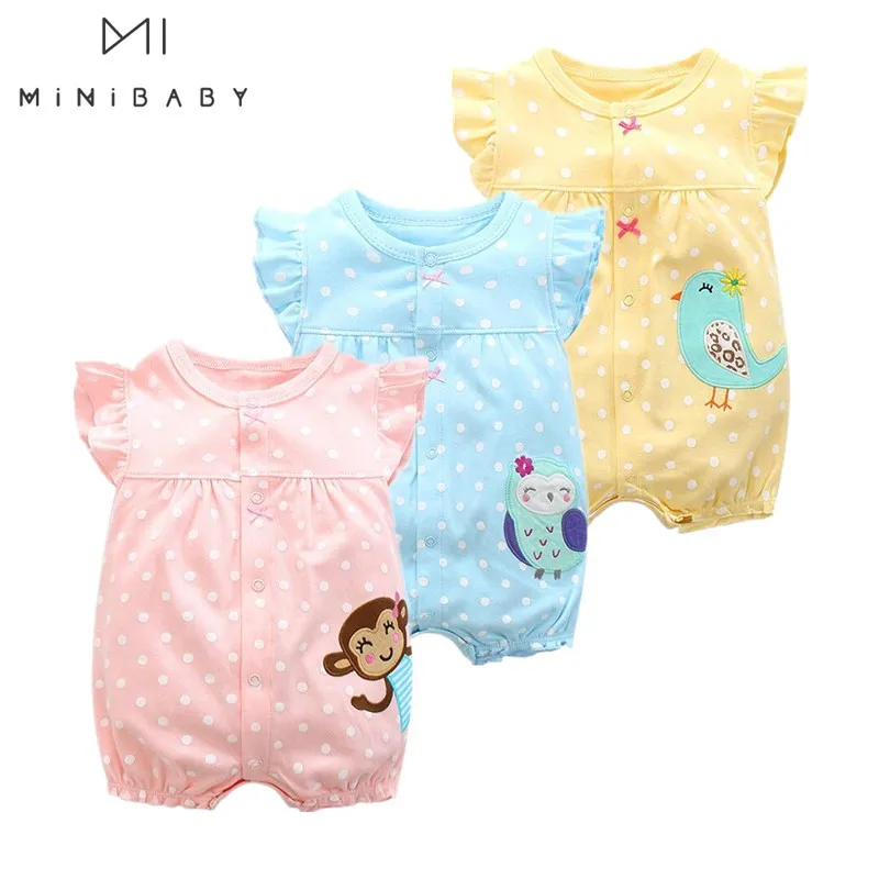 2023 Brand Summer Baby Girl Clothes One-pieces Jumpsuits Newborn Cotton Short Romper Infant Girls Clothes Roupas Menina