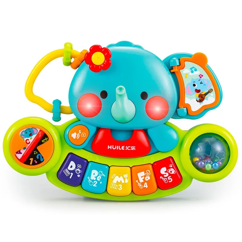 Teclados electrónicos de elefante con música y luces, instrumentos de Piano de órgano, juguetes educativos para niños pequeños, regalos