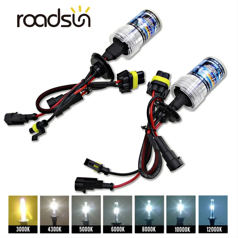 2 pçs 12v 55w xenon h7 hid kit de conversão h1 h3 h11 9005 lâmpada auto farol do carro lâmpada 3000k 4300k 5000k 6000k 8000k 12000k