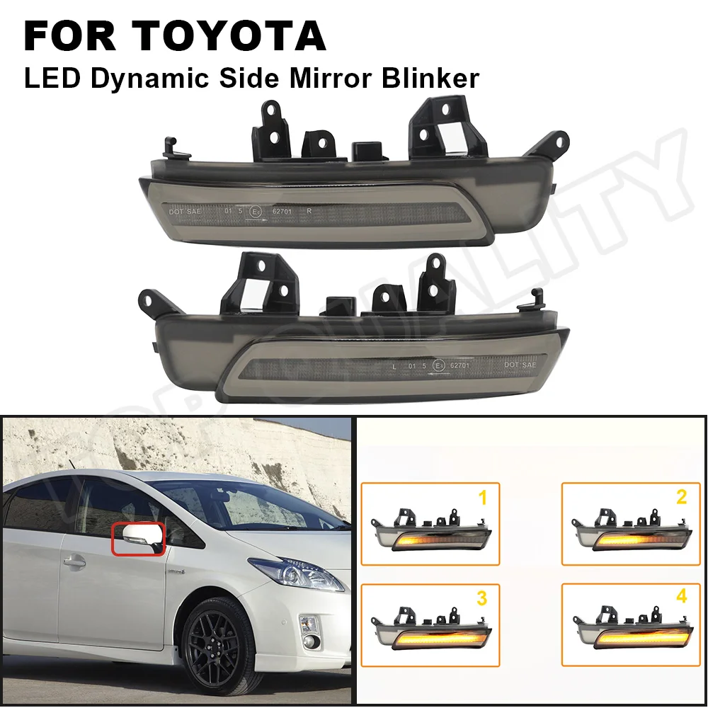 Side Mirror LED Dynamic Turn Signal Light Sequential Blinker For Toyota Prius III Hatchback 2009- Prius Plus Camry VI Verso S iQ