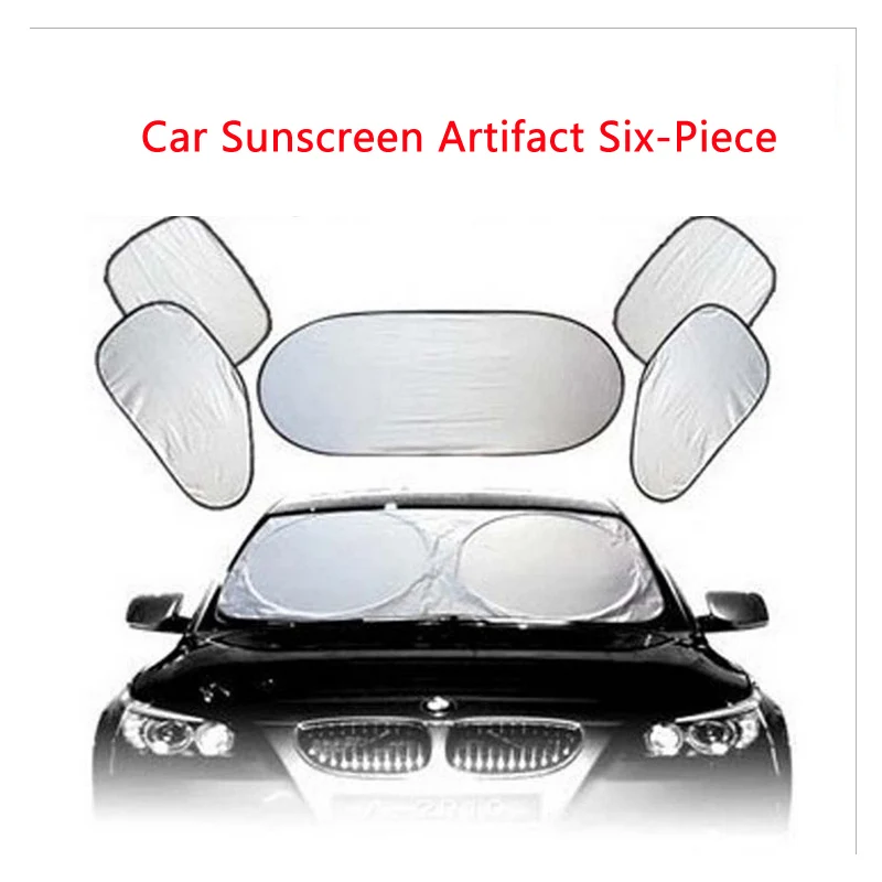 

Car Window Sunshade Summer Car sun block Car sun shade silver coated 6-piece set Sun front sun visor