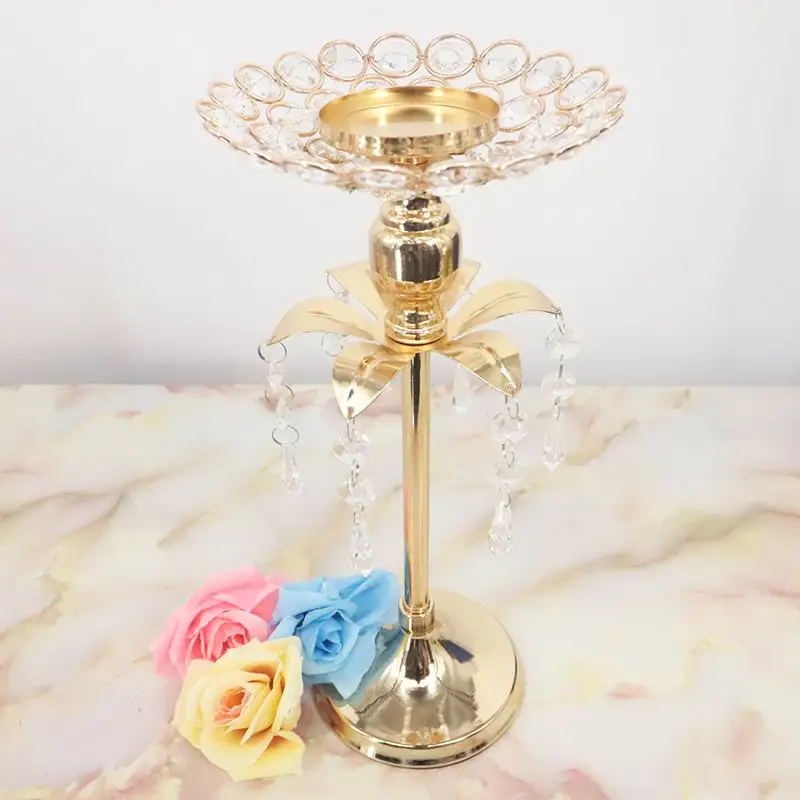 PEANDIM złota świeca kryształowa uchwyt ślubny stół dekoracyjny Centerpieces Candelabra Birthday Party wazon na kwiaty uchwyt Home Decor