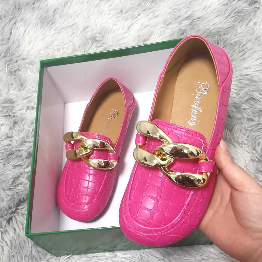 Women Shoes Gold Chain Luxury Brand Ladies Flat loafers Soft Women Mulers Fashion Party shoes Moccasin shoes Women Flats Shoes