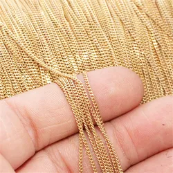 Reale 14K Oro Riempito Curb Catena 1MM/1.2MM/1.5MM Collana A Catena Gioielli In Oro Minimalista Catena Riempita In Oro Gioielli FAI DA TE