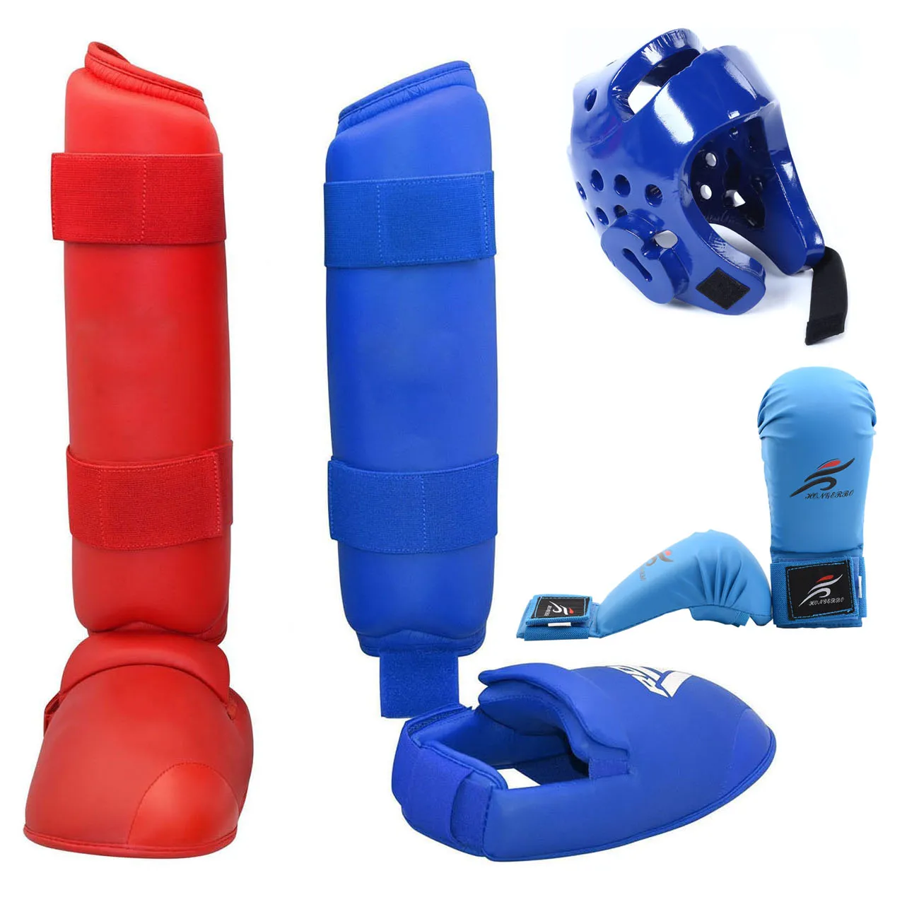 

Adult Kids Karate Glvoes Taekwondo Face Mask Sparring Helmet Leg Knee Protector Shin Guards Kick Boxing Fighting MMA Equipment