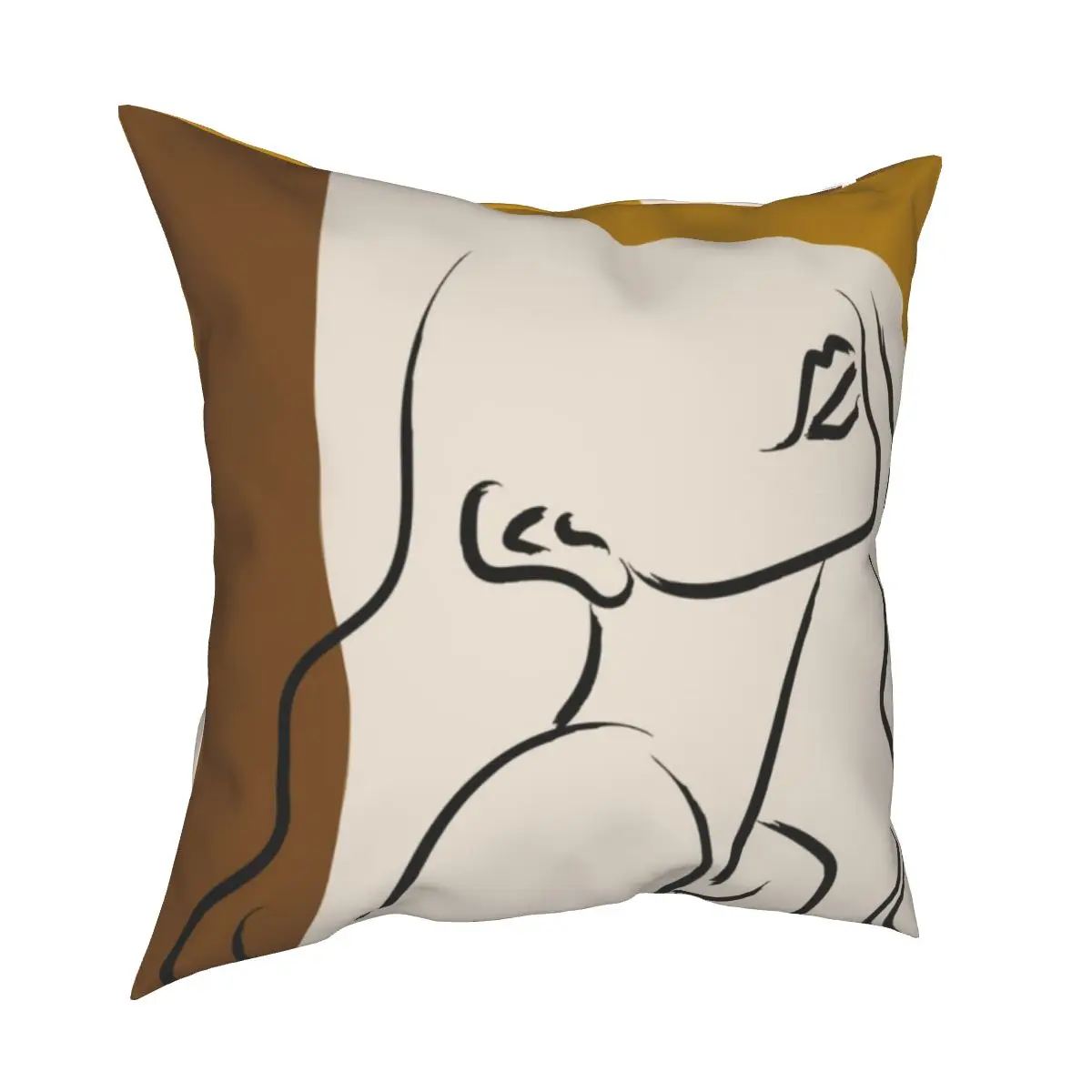 Face Line Art Creative Abstract Streak Face Pillowcase Printed Polyester Cushion Cover Gift Pillow Case Cover Living Room Zipper